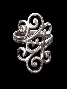 925 Sterling Silver Clear CZ Geometric Size 6.75 Band Ring